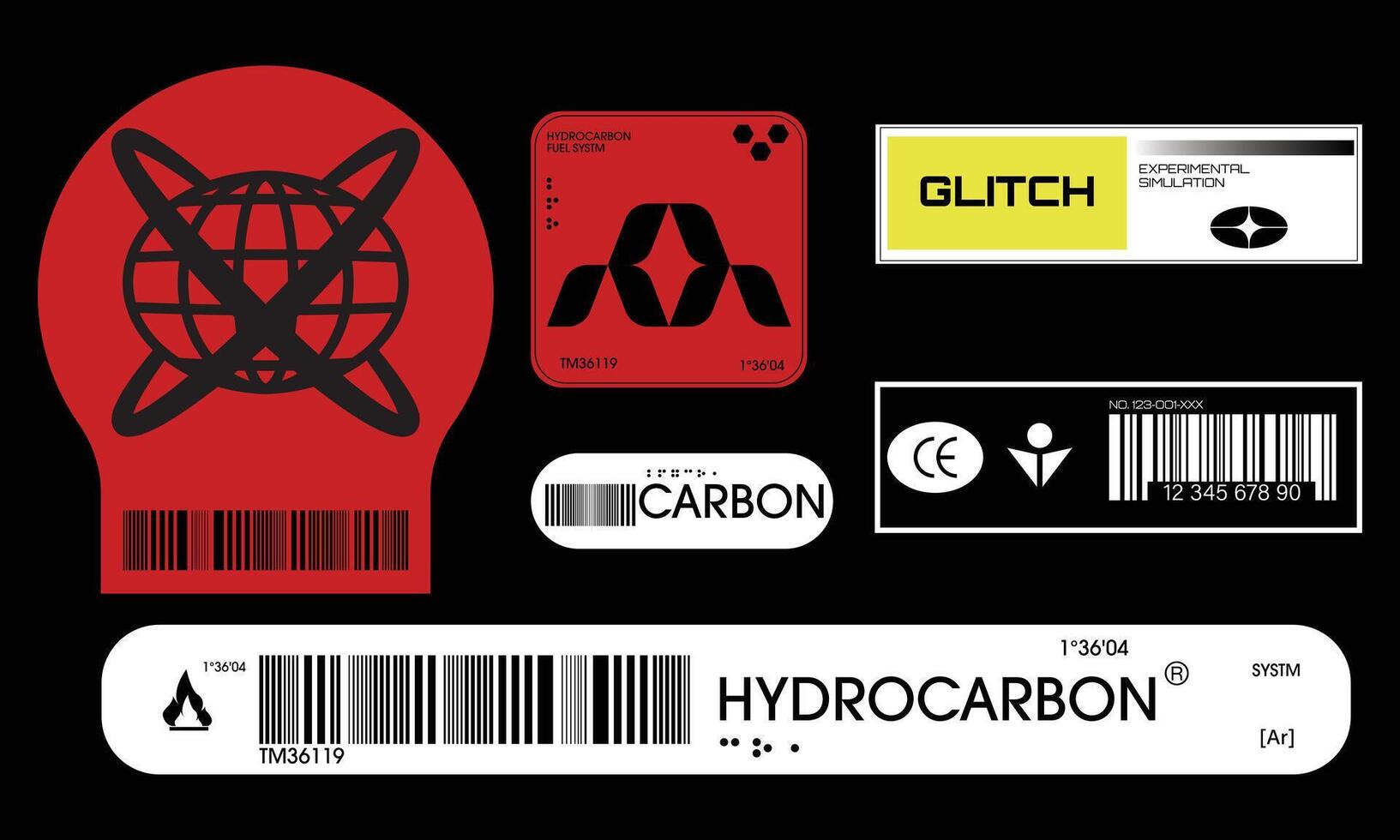 Label pack design. graphic asset for streetwear design. Retro futuristic element in Y2K for apparel, clothing and poster design vector