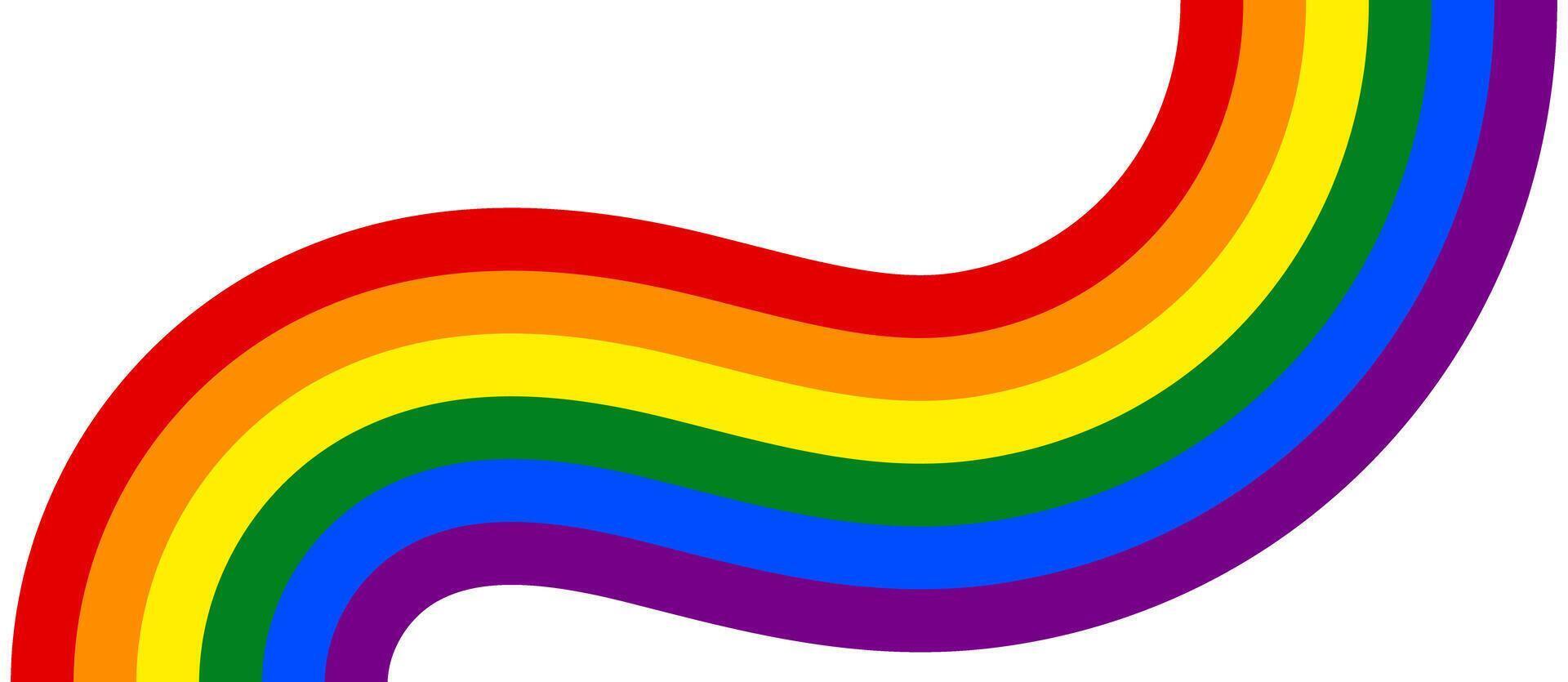 A pride flag made of winding stripes isolated on a transparent background. Flag for pride month. illustration vector