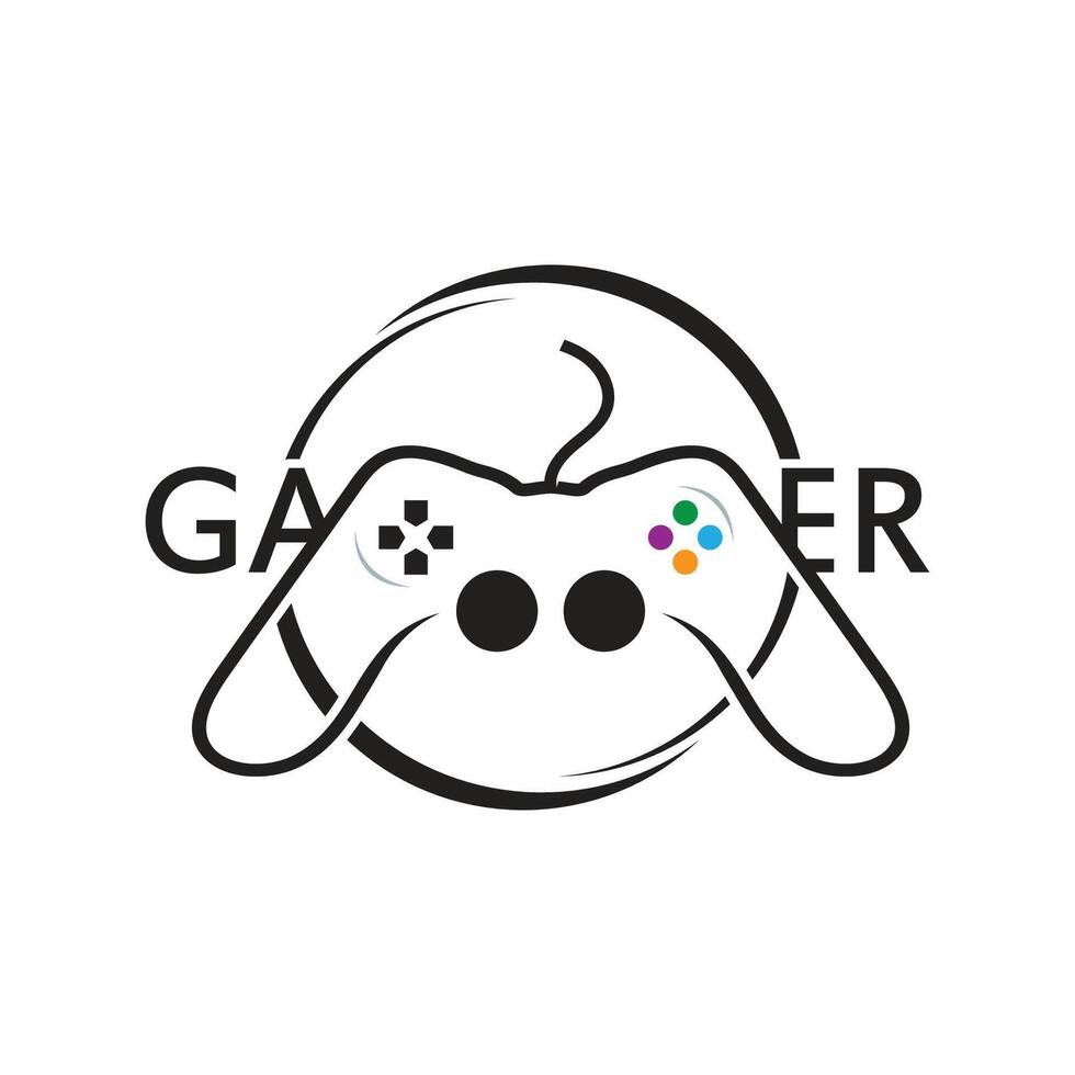 palanca de mando juego controlador logo icono vector