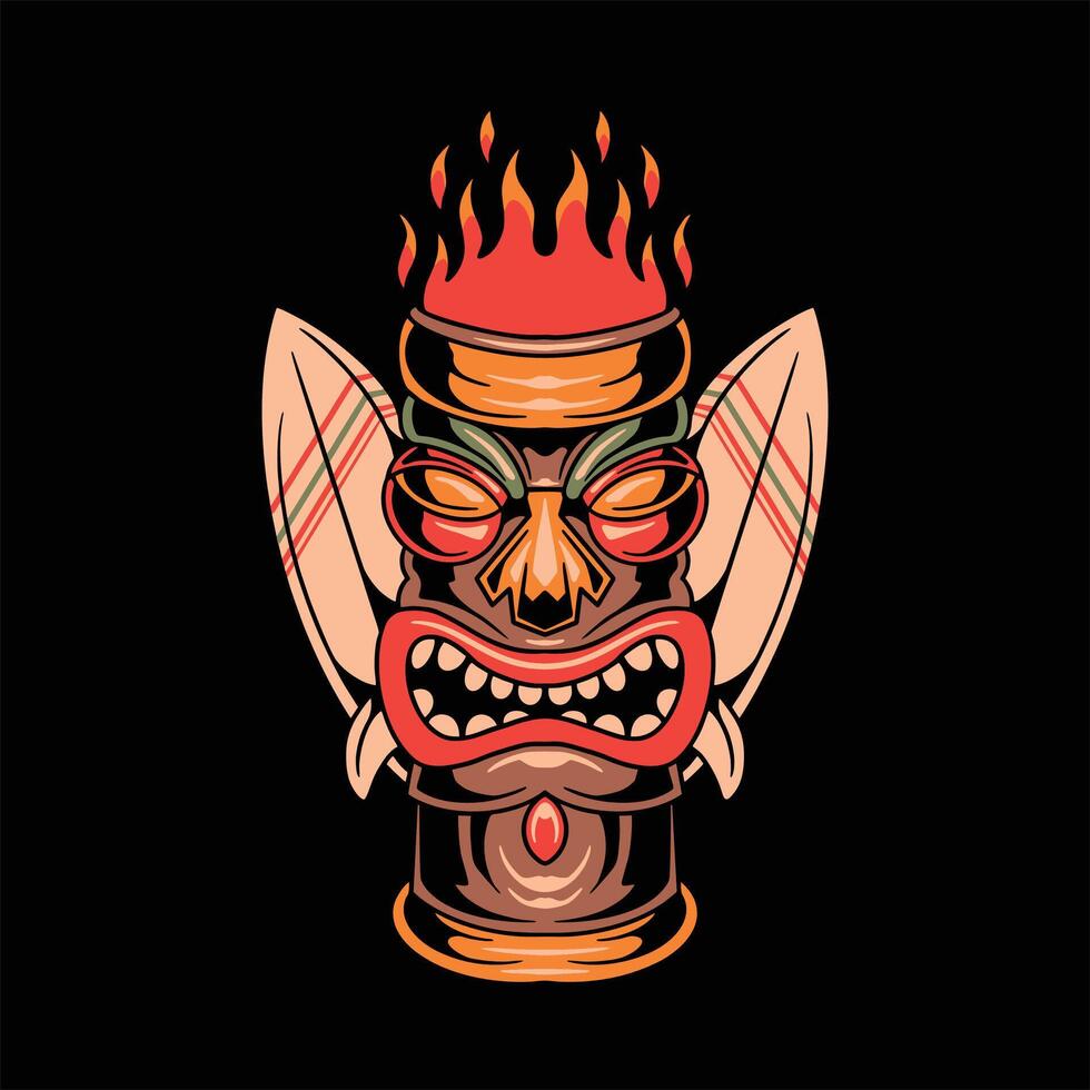 tiki summer illustration design vector