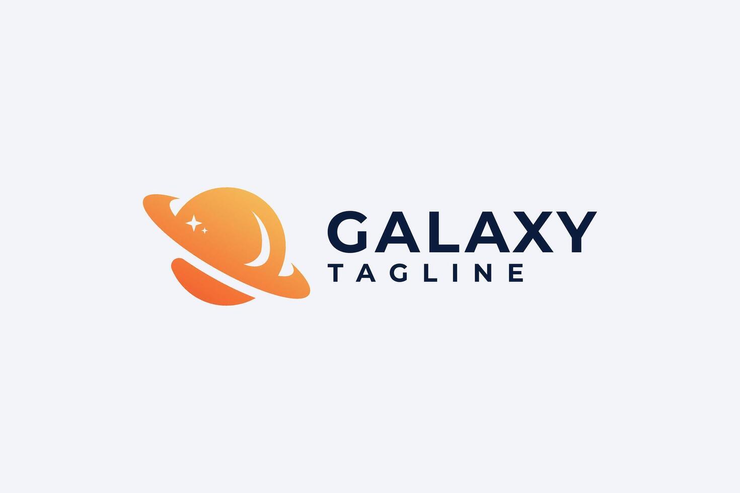 Modern unique orange gradient galaxy planet logo vector