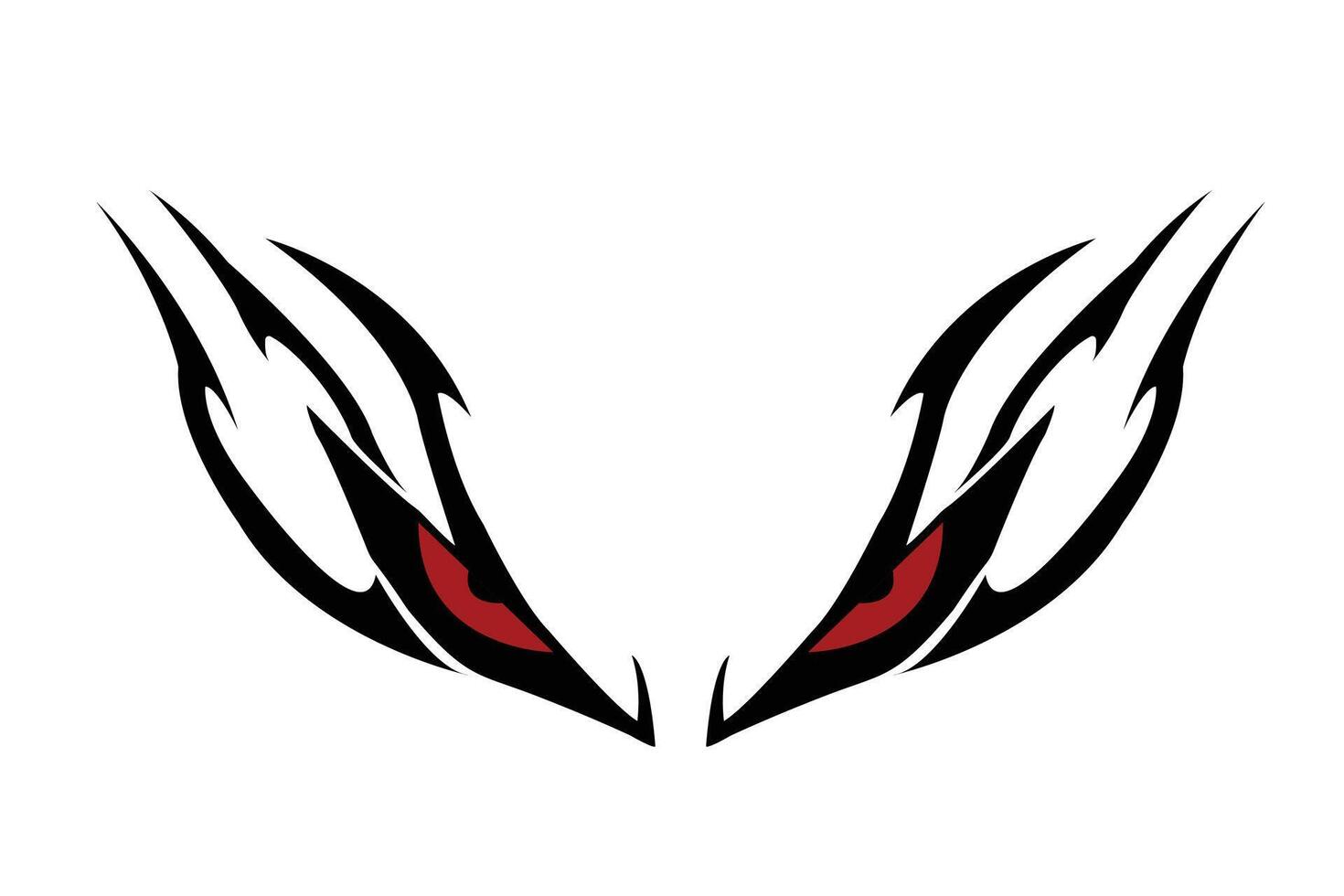 gráfico ilustración dibujo rojo color diablo ojos, tatuaje diseño elemento vector