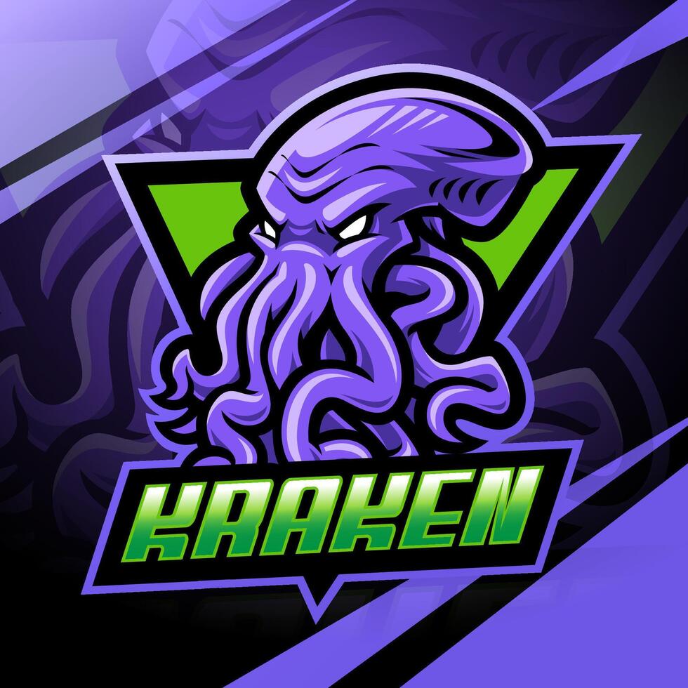 Kraken esport mascot logo design vector