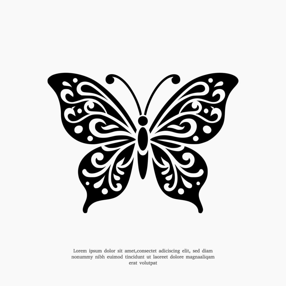 Silhouette of butterfly design template vector