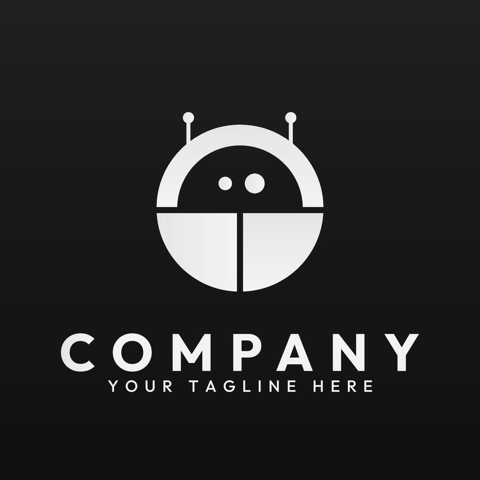 Minimalist AI Tech Robot Face Icon vector
