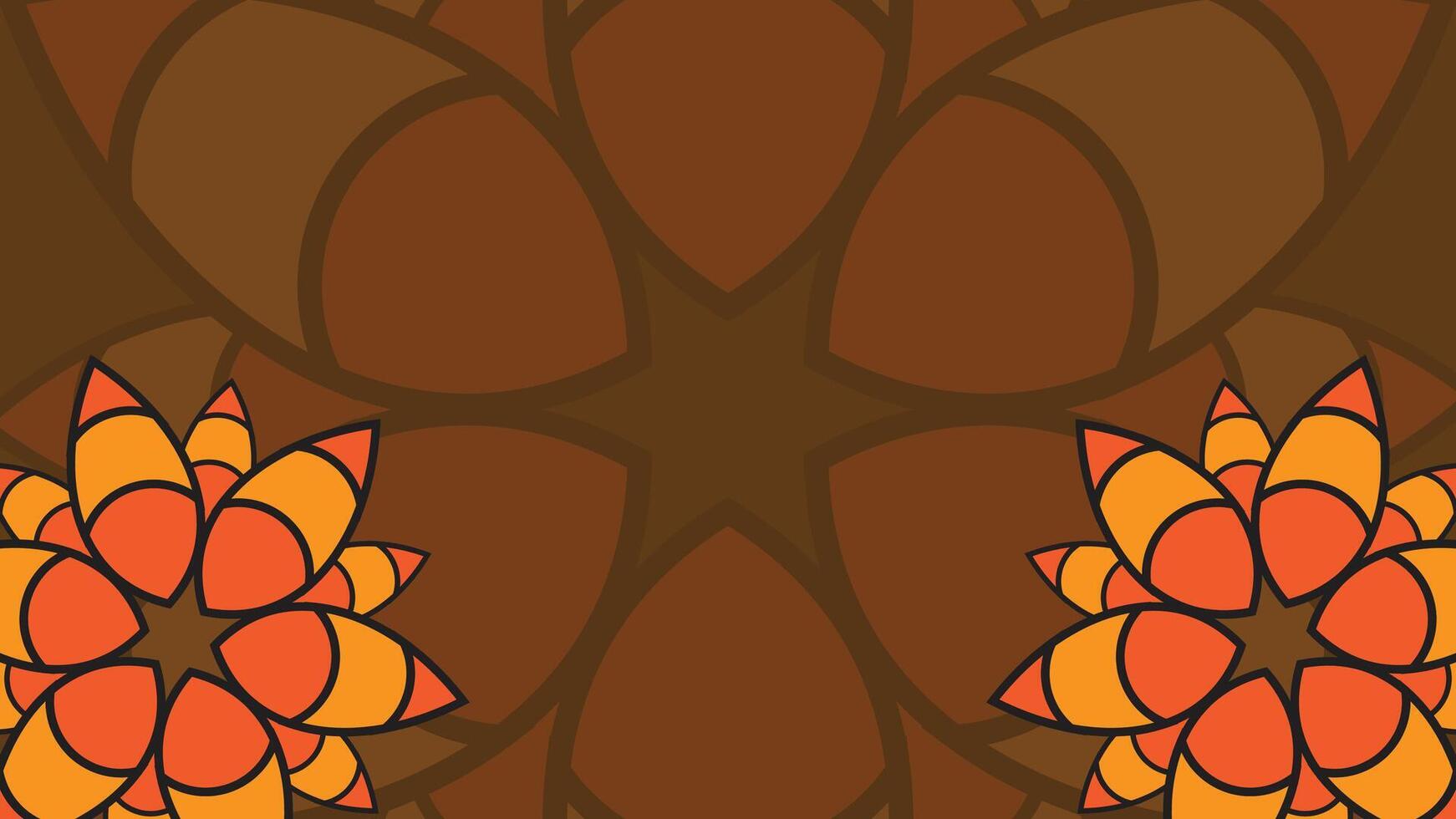 cartoon graphic mandala illustration on brown background vector