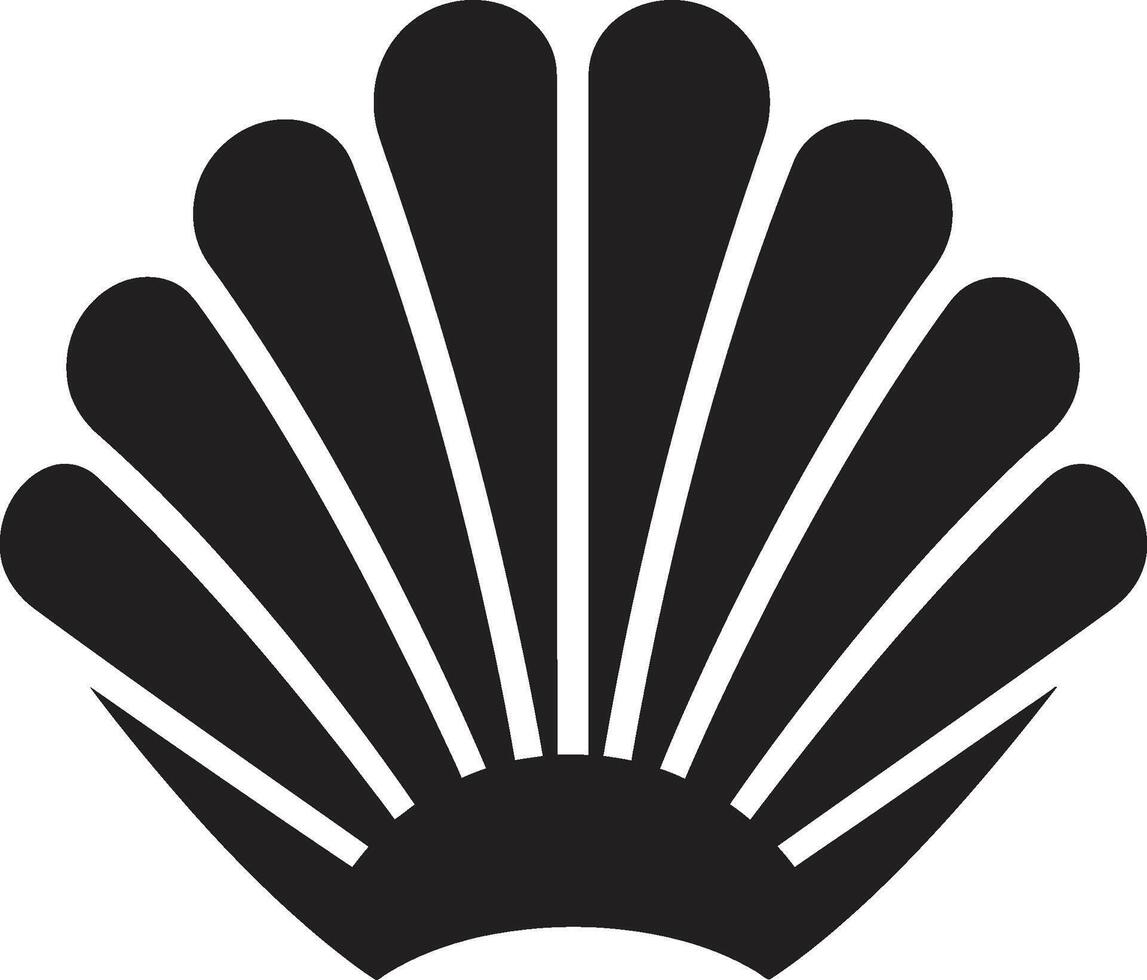 mariscos sinfonía desplegado icónico emblema icono náutico galas iluminado logo diseño vector