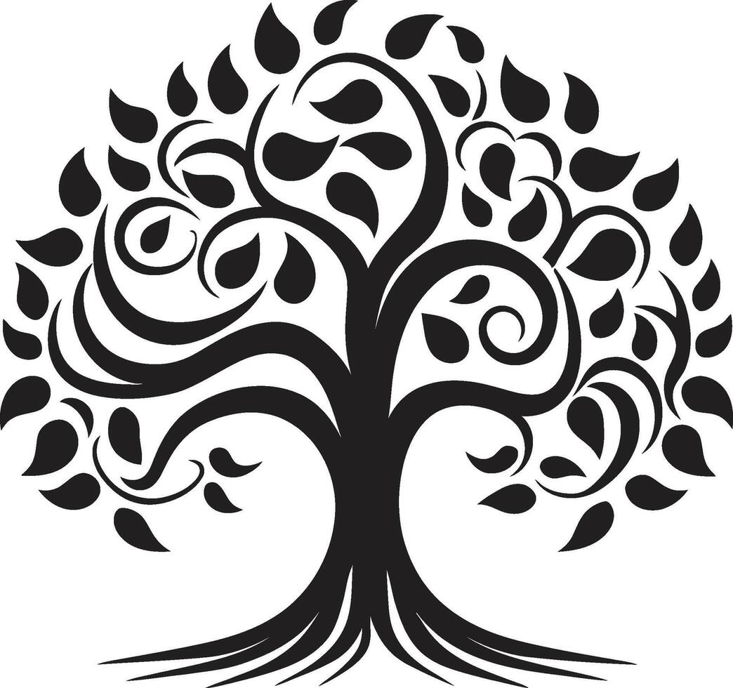 Canopy Essence Tree Emblem Design Verdant Legacy Iconic Tree Logo Icon vector