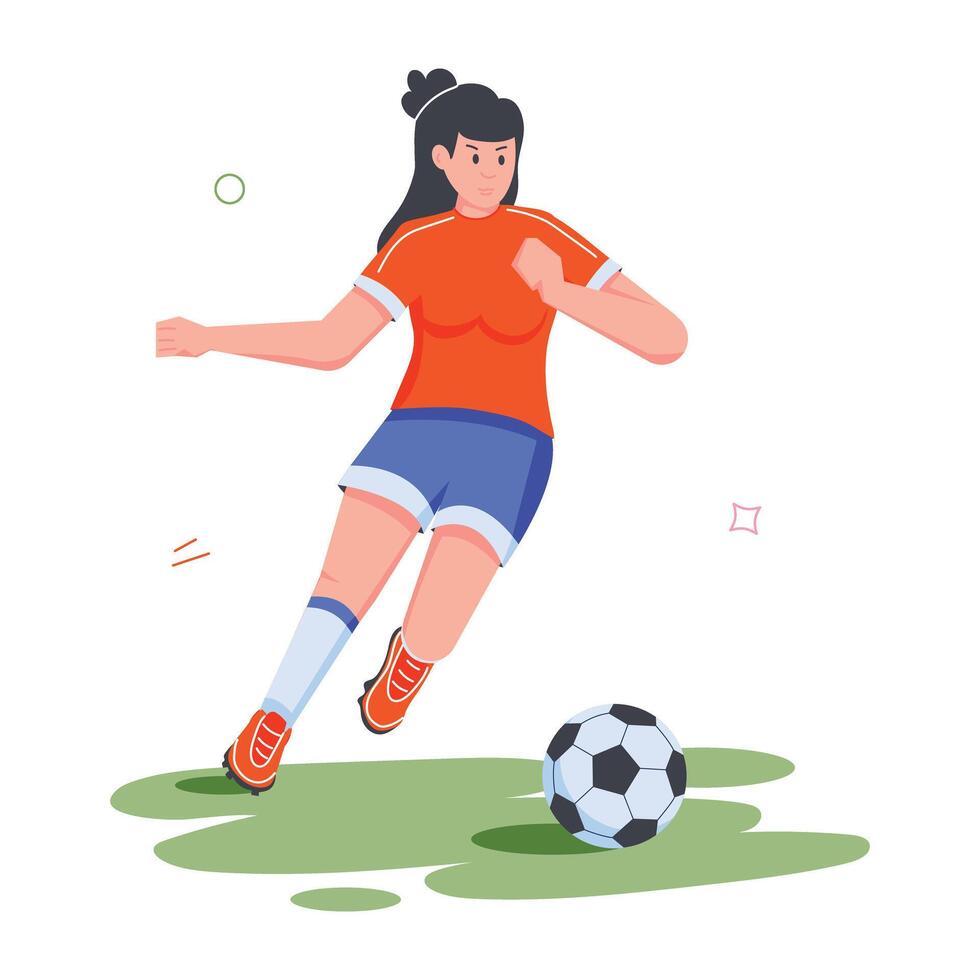 Football Athletes Flat Illustrations vector