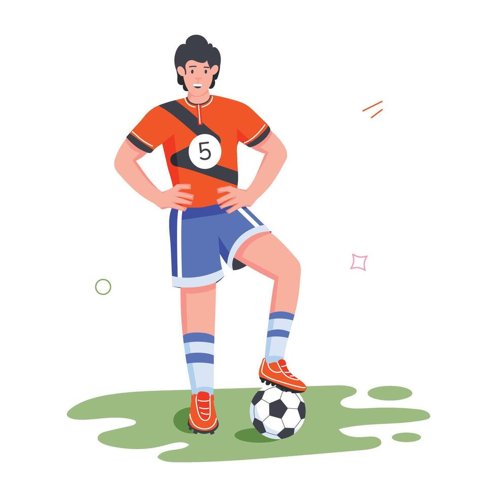 Football Sport Flat Illustrations vector