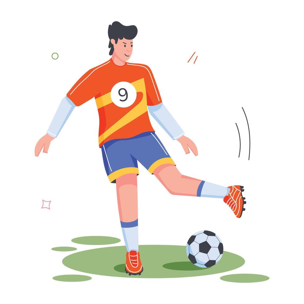 Soccer Players Flat Illustrations vector