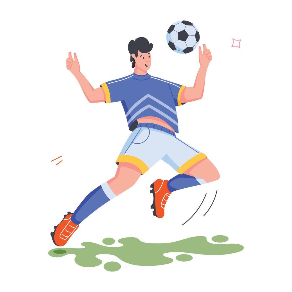 fútbol americano jugadores plano ilustraciones vector