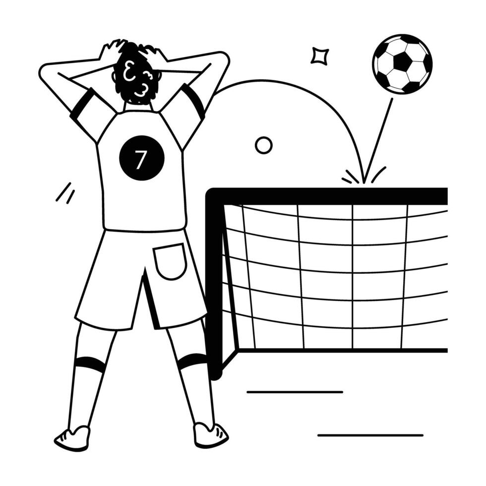 Football Athletes Flat Illustrations vector