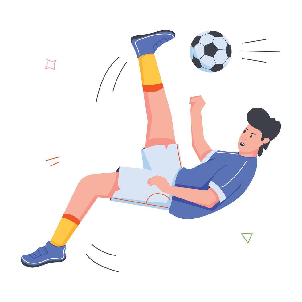 Football Players Flat Illustrations vector