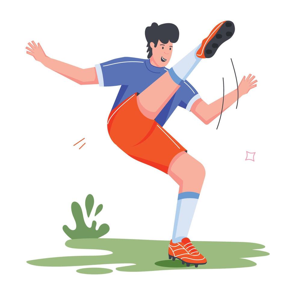 Football Sport Flat Illustrations vector