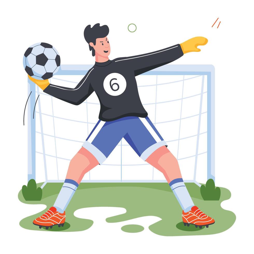 Football Players Flat Illustrations vector
