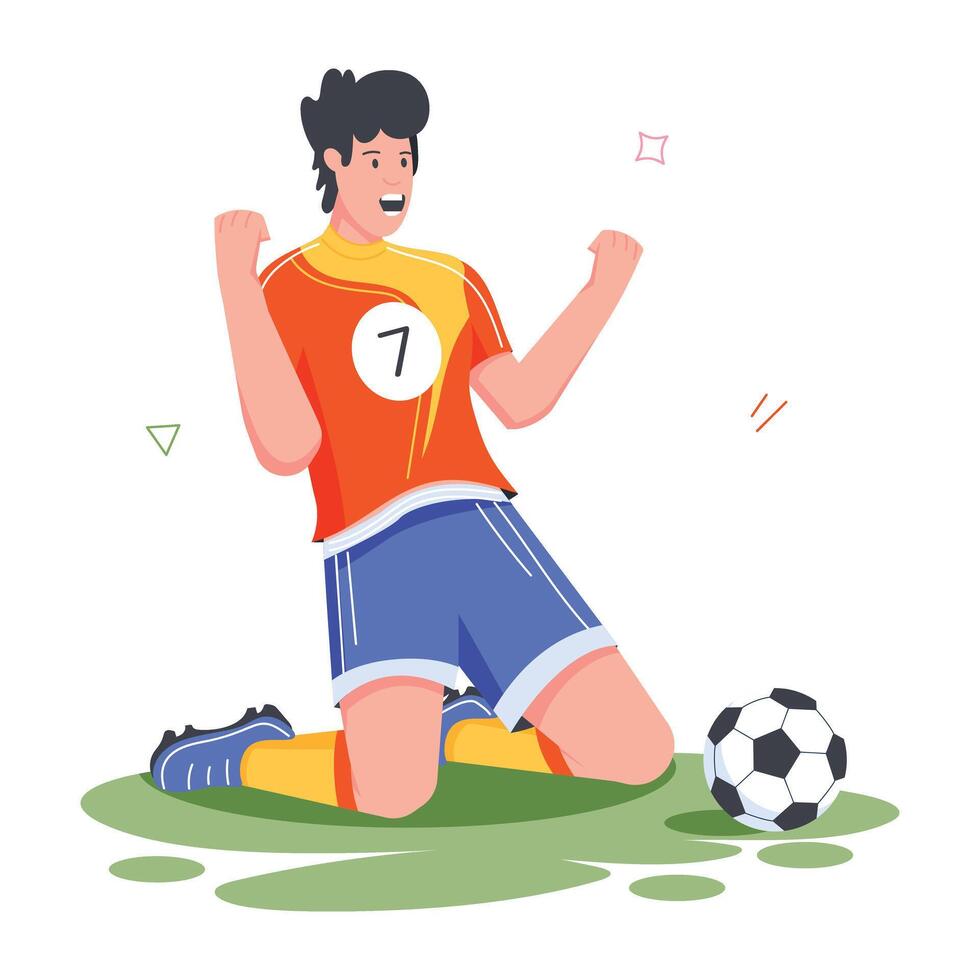 Football Players Flat Illustrations vector