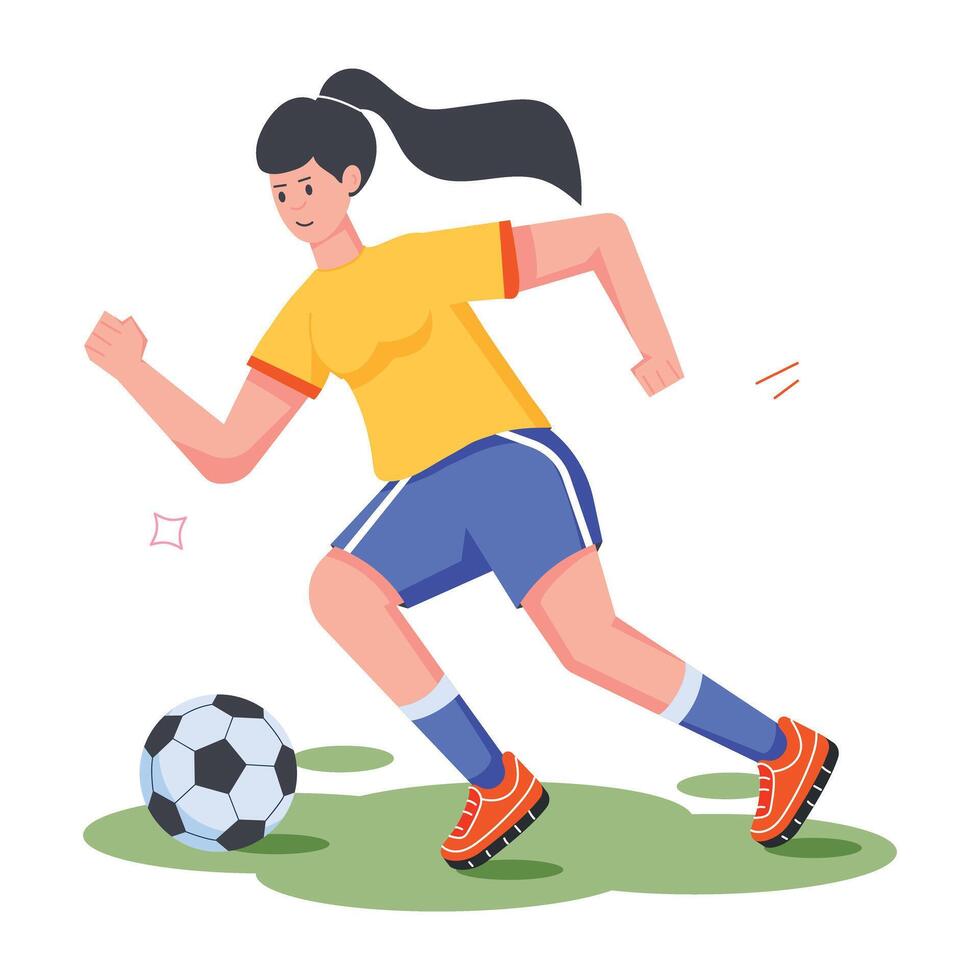 Football Players Flat Illustrations vector