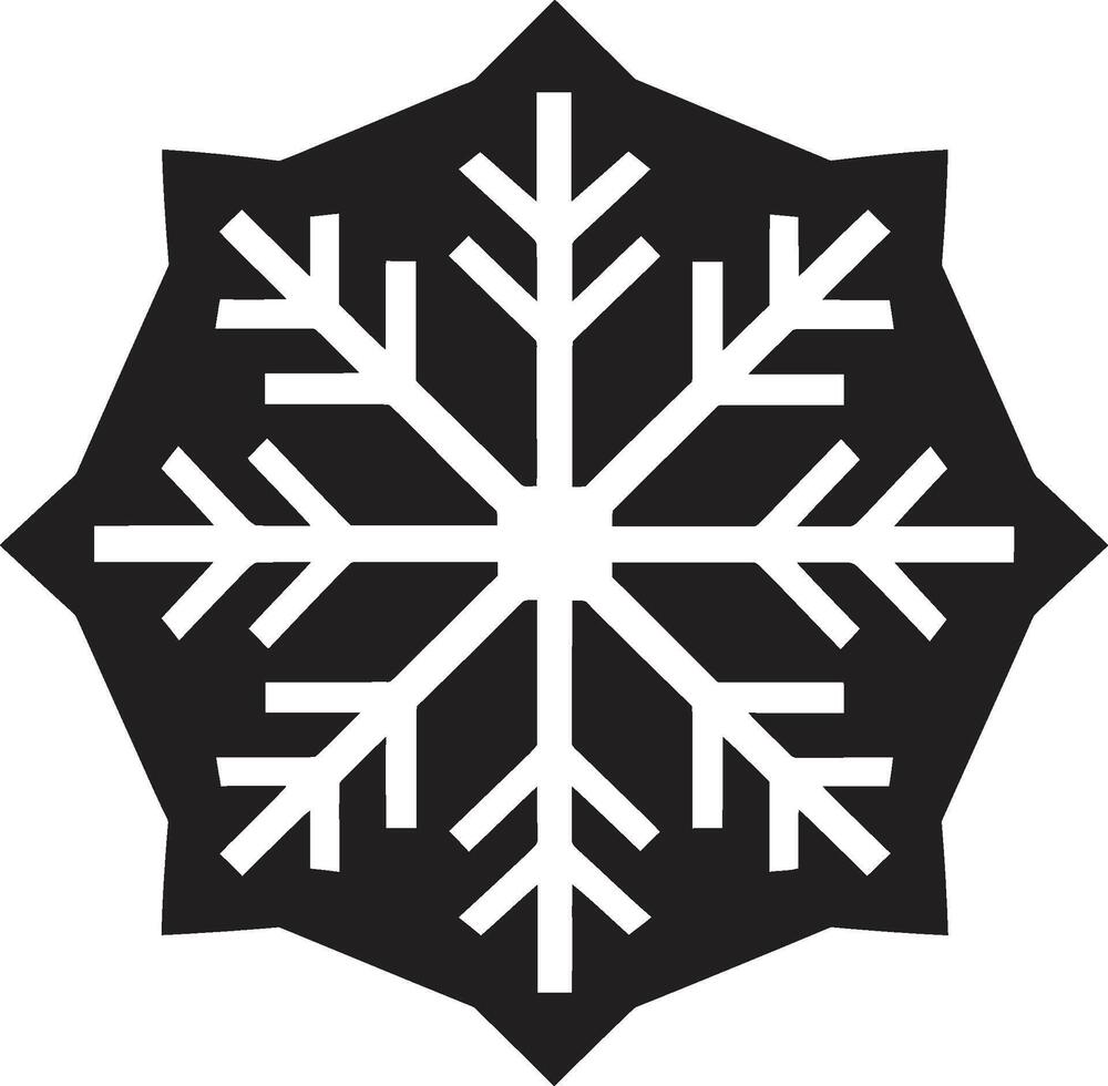 Winter Wonderland Snowflake Icon Design Arctic Symphony Logo Emblem vector