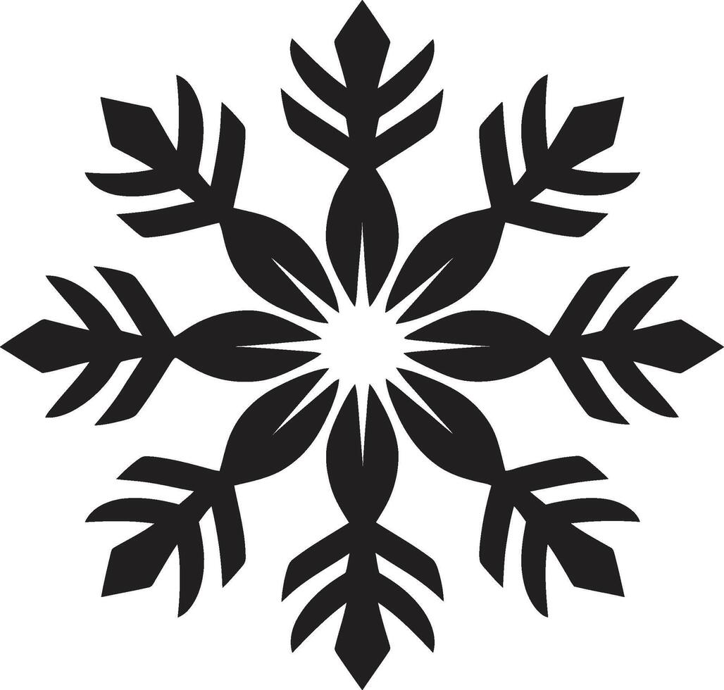 Snowflakes Grace Unveiled Iconic Emblem Design Icy Intricacies Revealed Logo Design vector