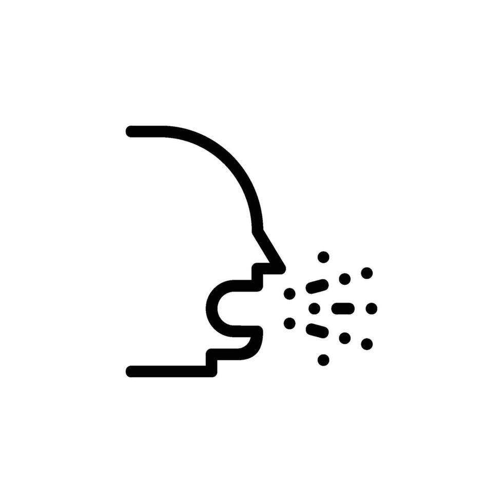 Icon Illustration Of A Cough, Representing Common Respiratory Symptoms And Health Awareness vector