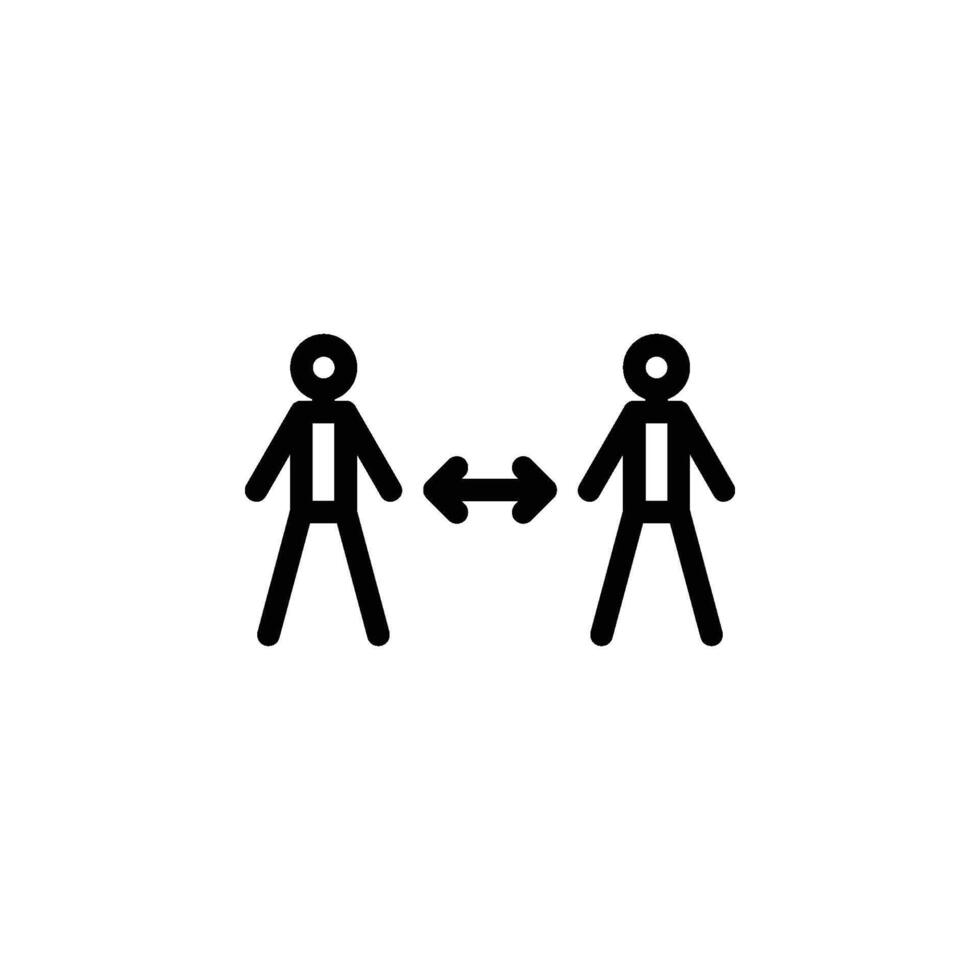 Icon Illustration Of Social Distancing, Advocating For Safe Interaction And Preventive Measures vector