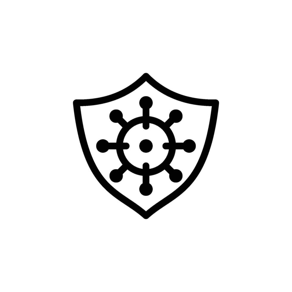 Icon Illustration Of Bacteria Protection, Emphasizing Measures To Safeguard Against Microbial Threats And Promote Hygiene vector