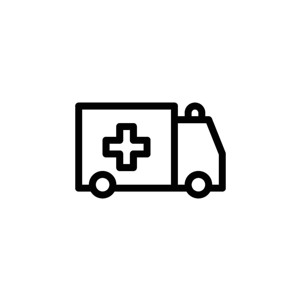 Icon Illustration Of An Ambulance, Representing Emergency Medical Services And Swift Response To Health Crises vector