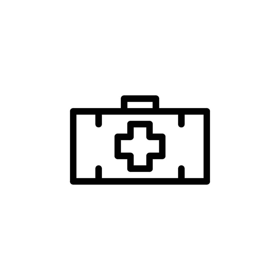 Icon Illustration Of A First Aid Kit, Symbolizing Readiness For Emergency Medical Care vector