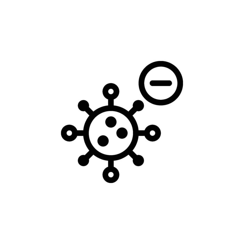 Icon Illustration Of Bacteria With A Negative Mark, Representing Awareness Of Harmful Germs And The Importance Of Hygiene vector