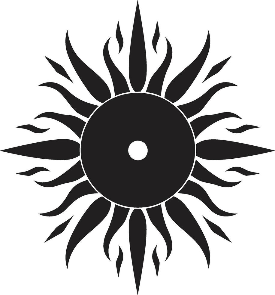 Vivid Vivacity Sun Icon Solar Signet Sun Emblem Design vector