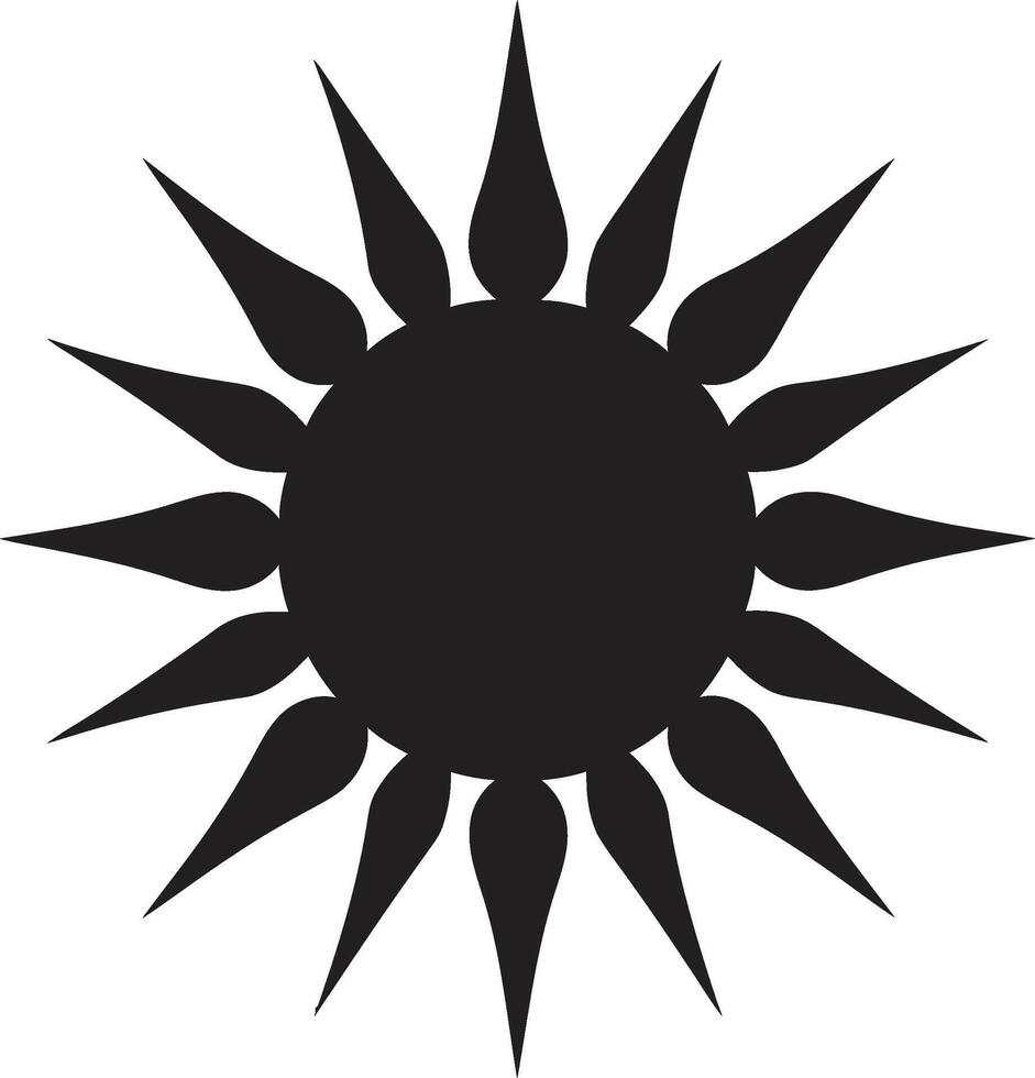 Daylight Emblem Sun Badge Sunburst Sparkle Sun Logo Icon vector
