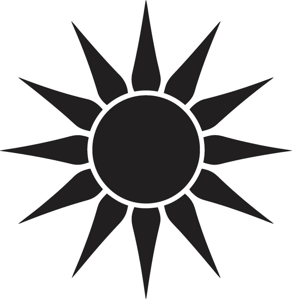 Solar Sparkle Sun Logo Icon Brilliantly Bold Sun Symbolism vector