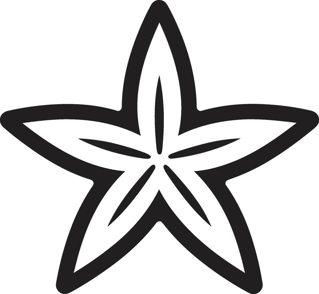 Lustrous Starfish Design Starfish Logo Design Chic Coastal Elegance Black Emblem vector