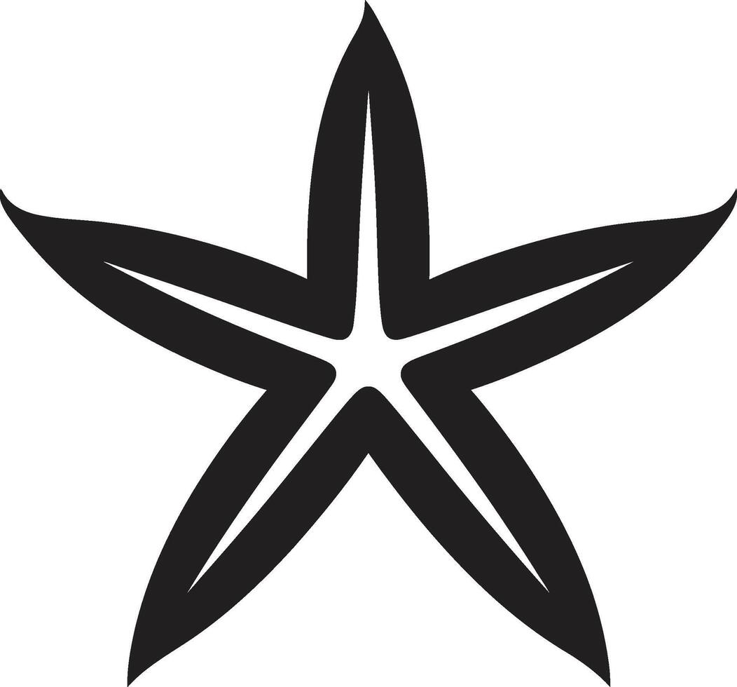 Starry Symbol Starfish Badge Seabed Jewel Black Starfish Mark vector