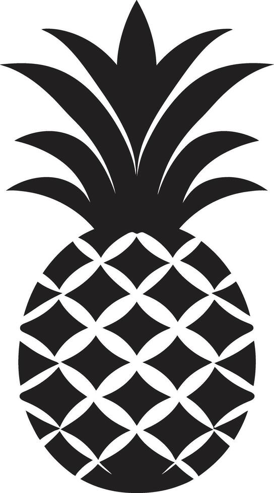 Tropical Chic Black Pineapple Insignia Sleek Fruit Mark Pineapple Icon Design vector