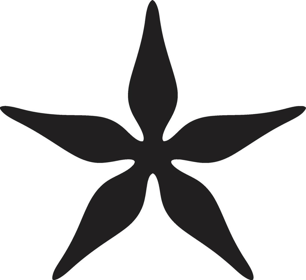 Marine Charm Starfish Design Sleek Seafloor Mark Starfish Iconic Glyph vector