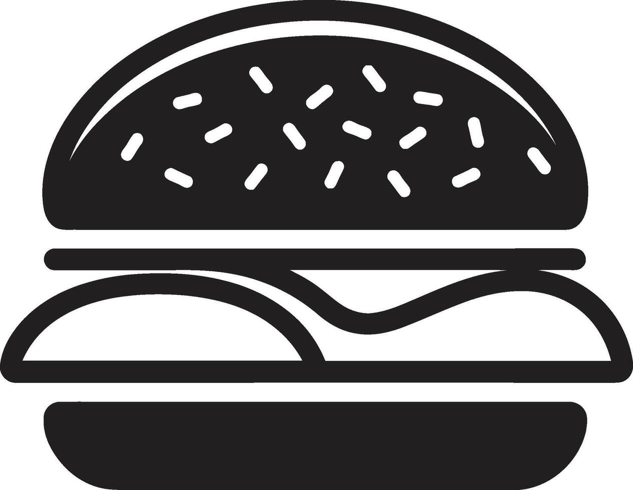 Juicy Bite Monochrome Burger Symbol Burger Essence Black Logo vector