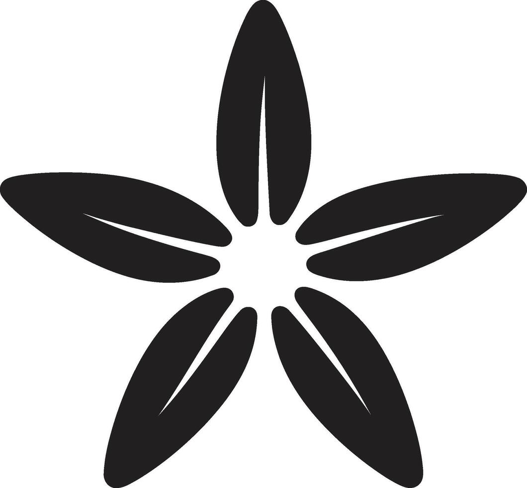 Starry Symbol Black Emblem Seabed Jewel Starfish Badge vector