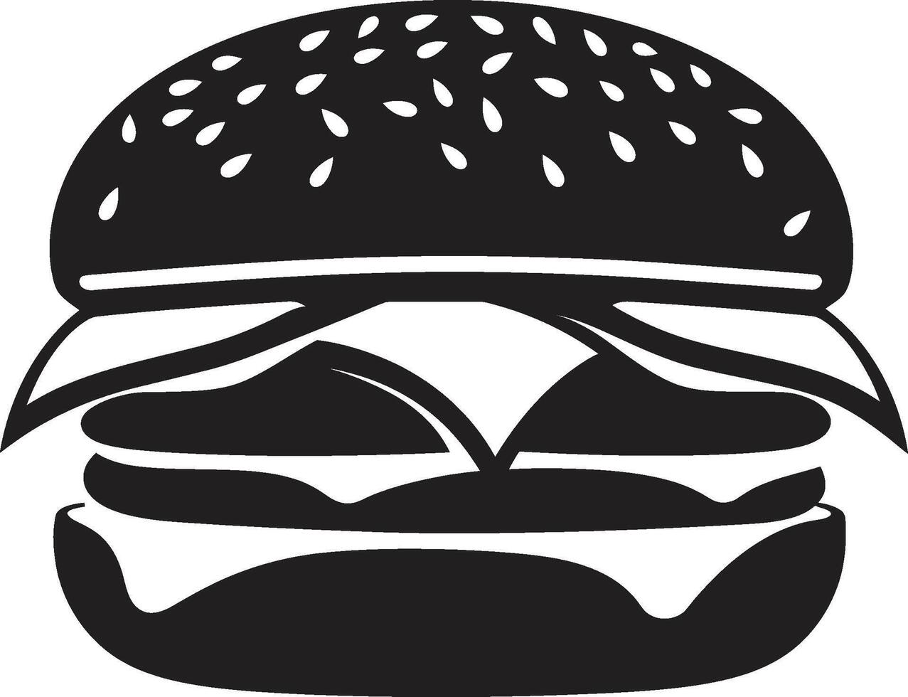 Delightful Burger Black Emblem Juicy Bite Monochrome Burger Symbol vector