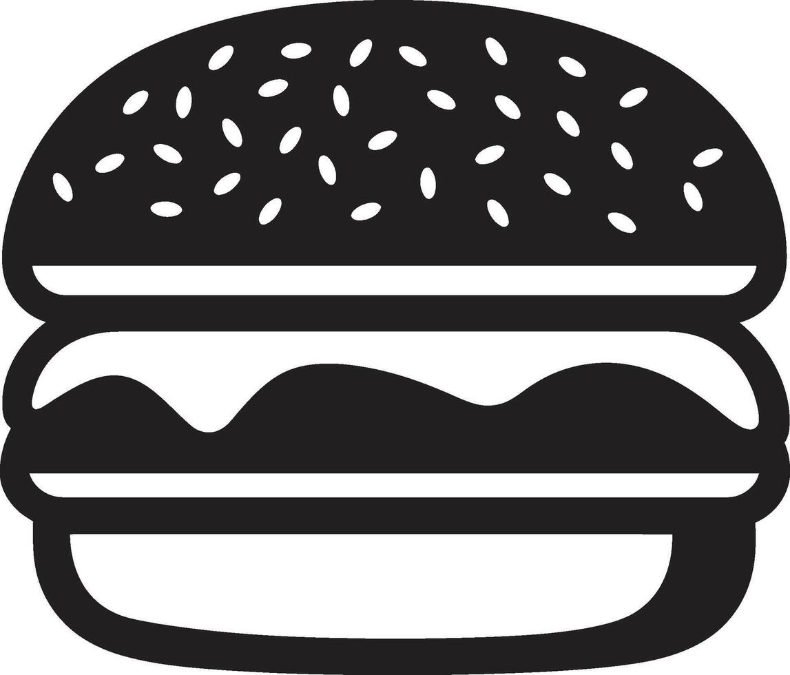 sabroso esencia negro icono hamburguesa enigma negro logo vector