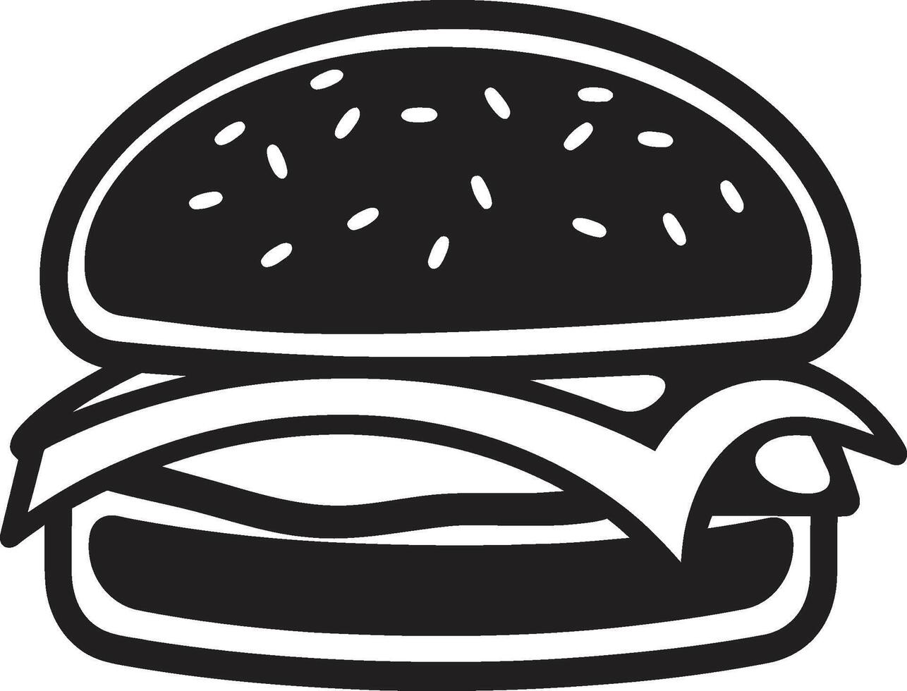 elegante hamburguesa deleite negro icono sabroso esencia negro hamburguesa vector