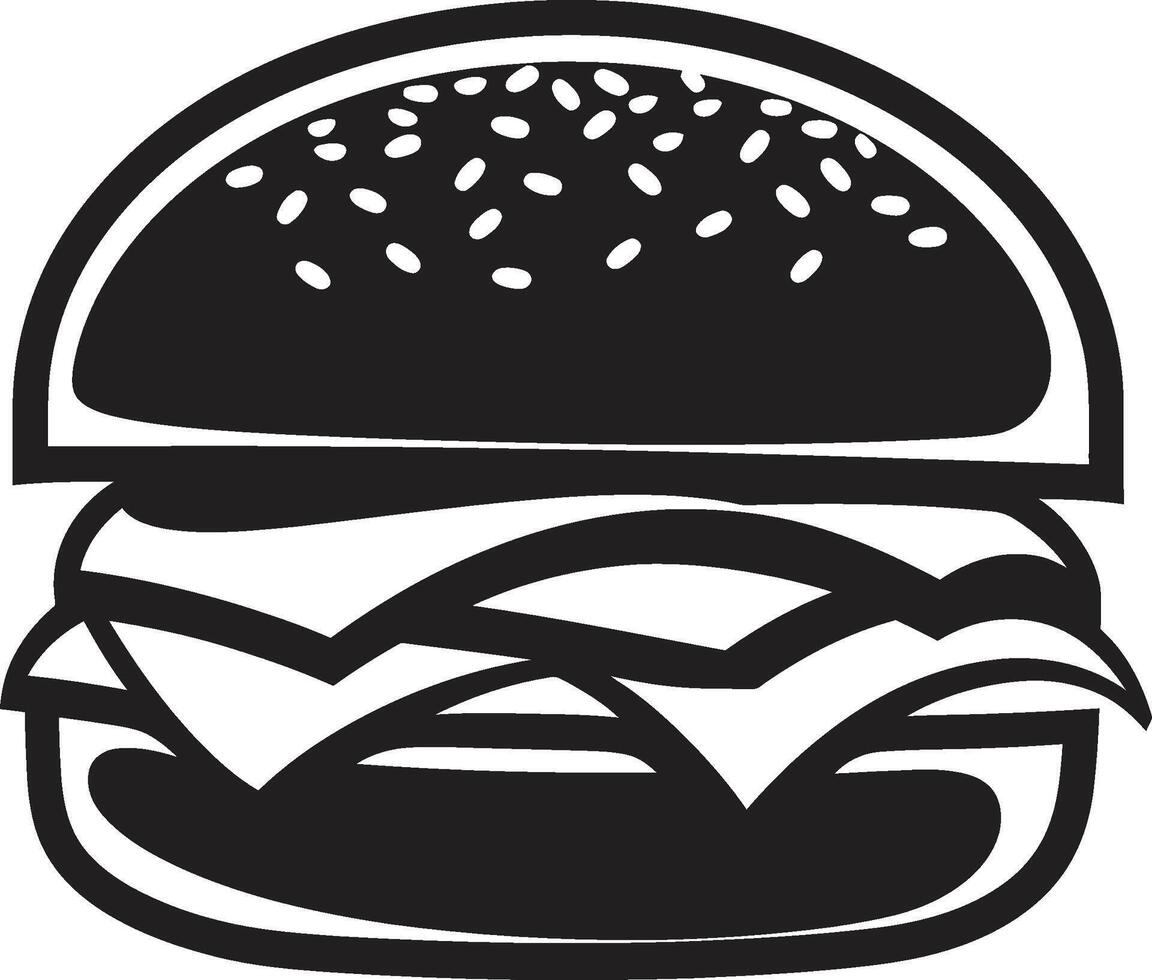 encantador hamburguesa negro emblema jugoso mordedura monocromo hamburguesa símbolo vector