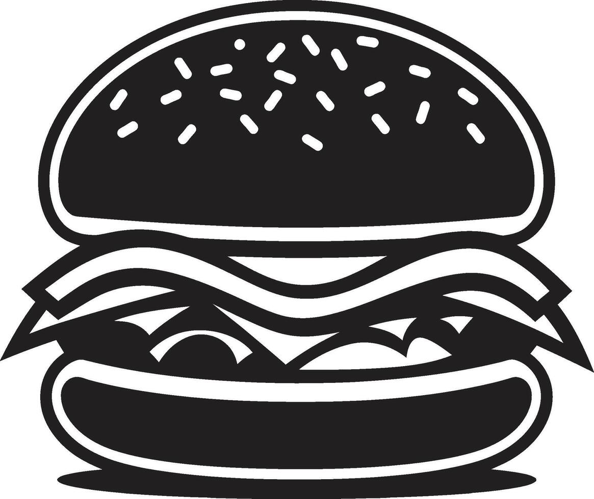 Burger Essence Black Logo Tasty Mystery Burger Icon vector