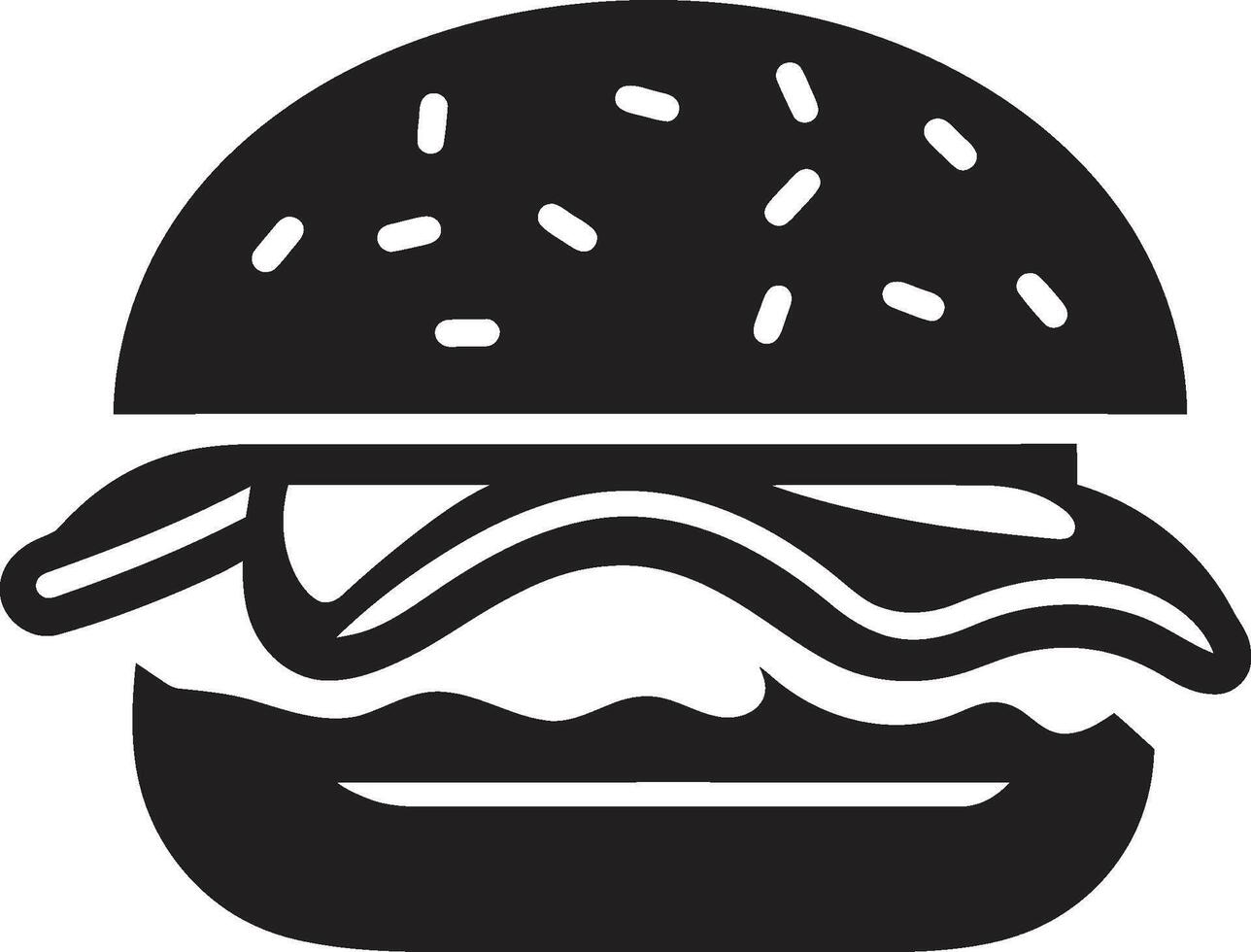 candente bondad hamburguesa icono elegante hamburguesa armonía negro vector