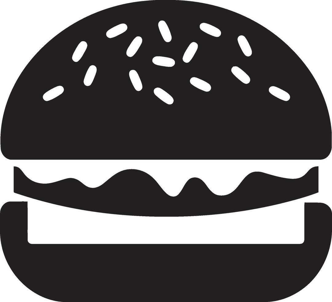 Juicy Bite Burger Symbol Iconic Burger Design Black Emblem vector