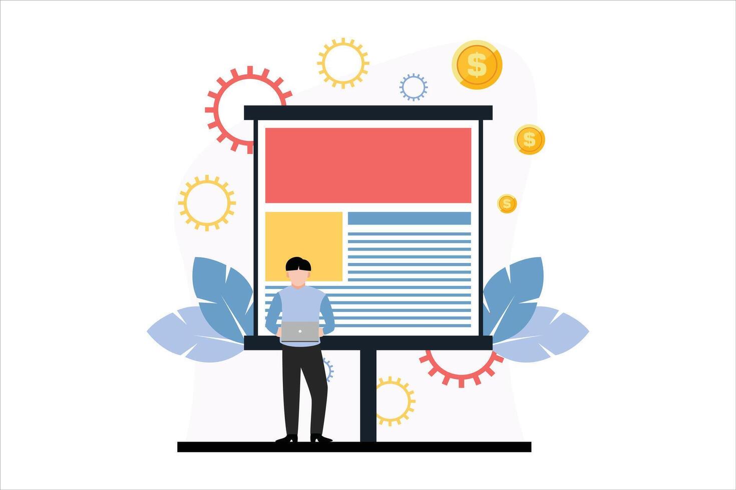 Finance Business Flat Design Illustration vector