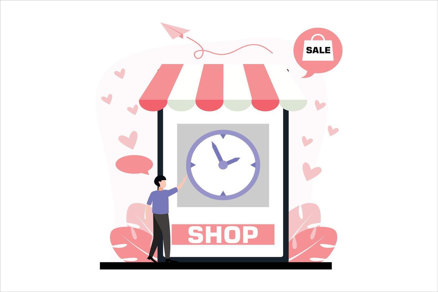 Online Shopping Flat Illustration Design vector