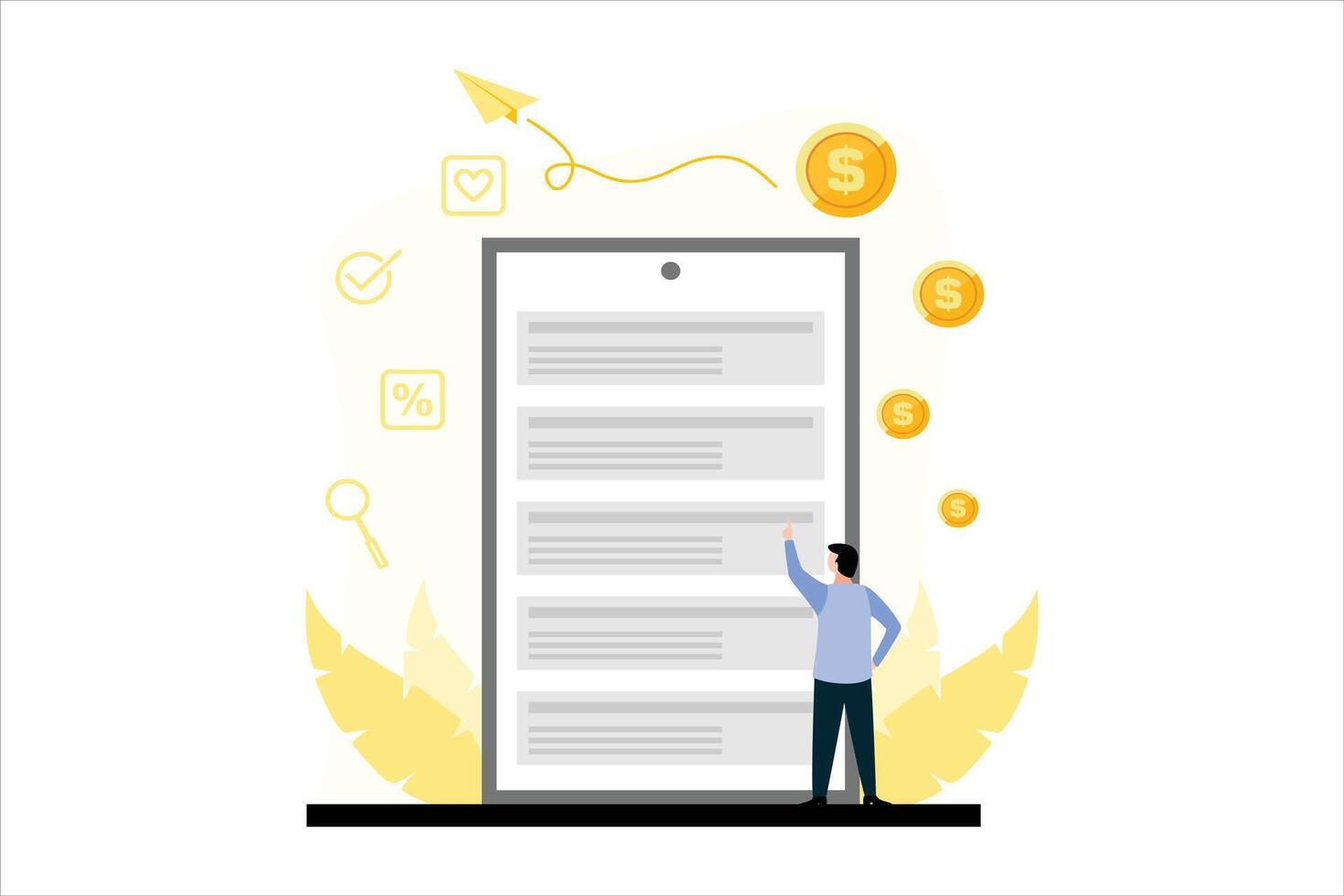 Online Shopping Flat Illustration Design vector