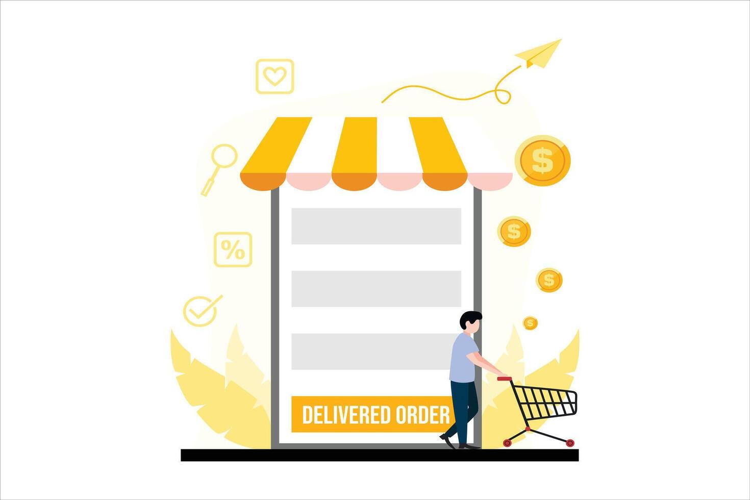 Online Shopping Flat Illustration Design vector